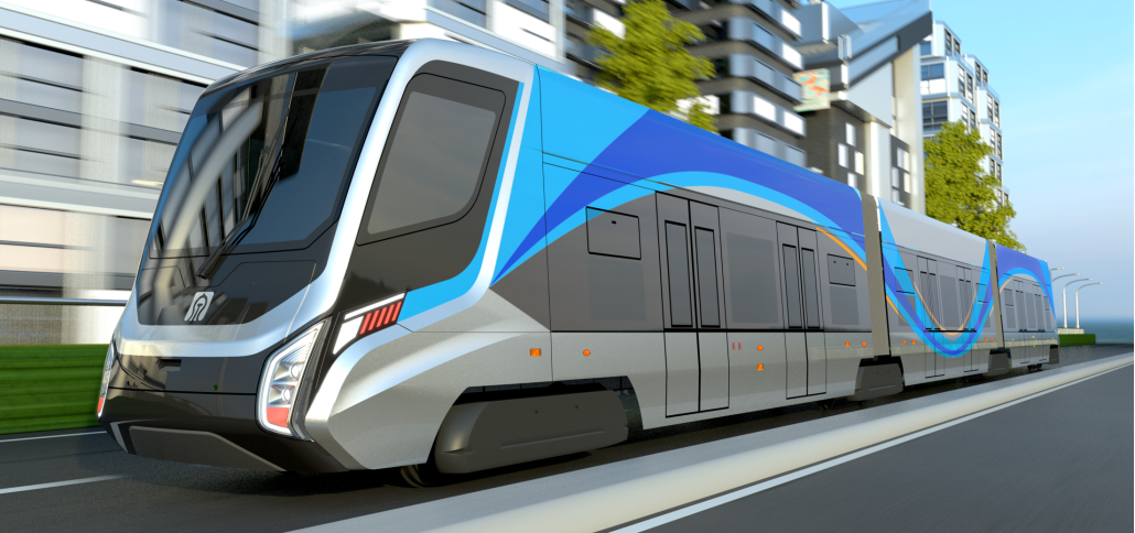 弓网+储能切换牵引的低地板现代有轨电车